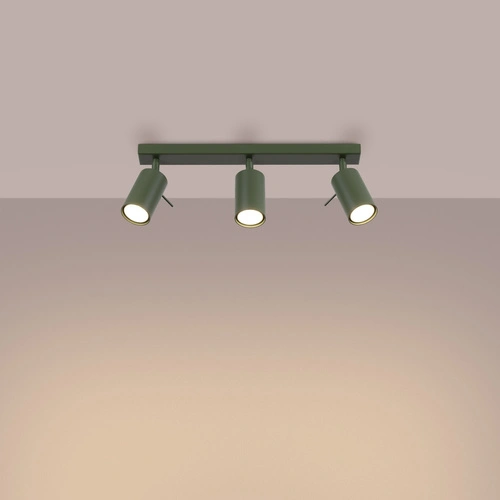 Plafon sufitowy RING 3L nowoczesny oliwkowy do salonu i sypialni ruchomy SOLLUX