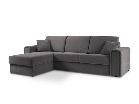 Narożnik z funkcją spania Elodie Grey Structured Fabric lewostronny