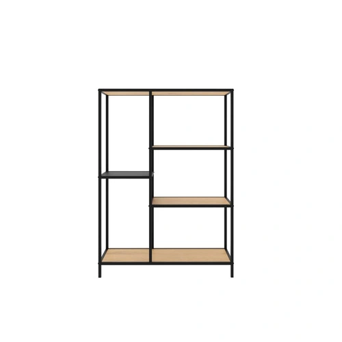 Regał loftowy Altino 112 cm dąb czarny na książki do salonu