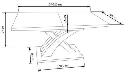 Stół rozkładany do jadalni Doran biały lakierowany nowoczesny 160-220 cm Intesi