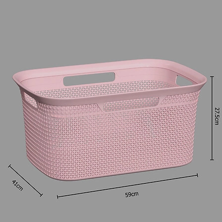 Kosz na pranie 45l różowy Scandi nowoczesny prostokątny do łazienki polipropylenowy Atmosphera