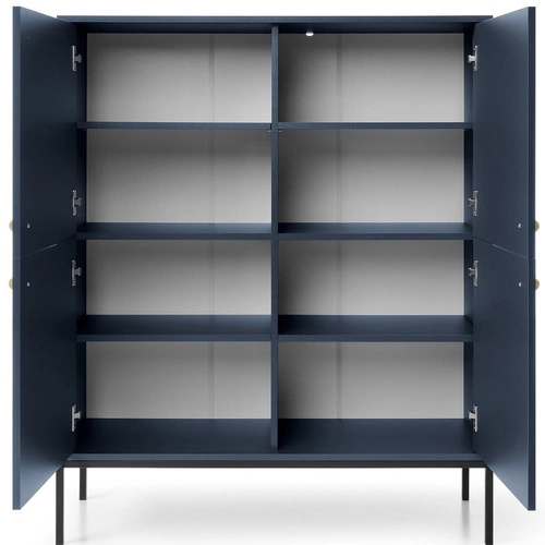 Komoda Evora wysoka granatowa na nóżkach nowoczesna do salonu i sypialni Intesi 104 cm