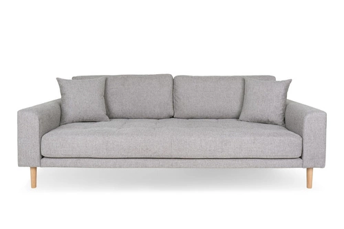 Sofa Lido 3 szara jasna/ nogi naturalne