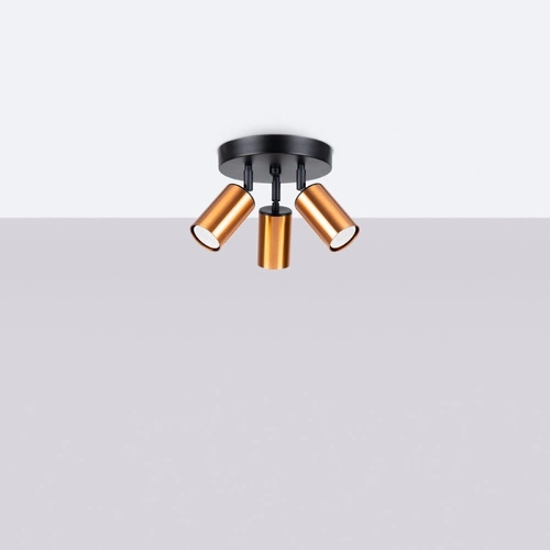 Plafon WINX 3P czarny/miedź