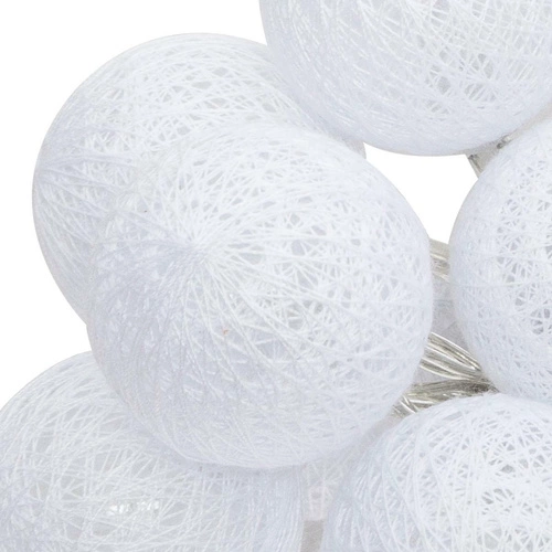 Cotton balls girlanda świetlna LED białe Atmosphera na baterie do sypialni i pokoju dziecka 255 cm