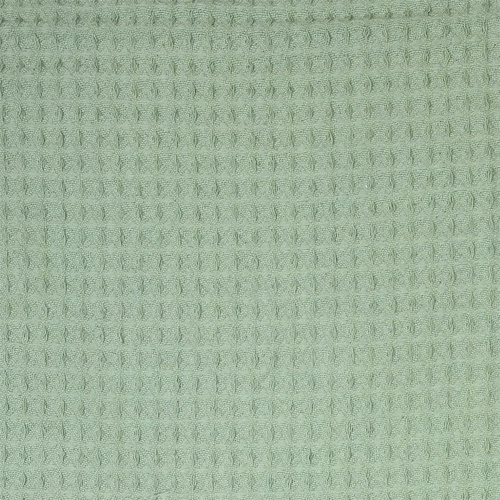 Bawełniany koc Waffle zielony 160x130 cm ciepły pled na kanapę lub fotel Intesi