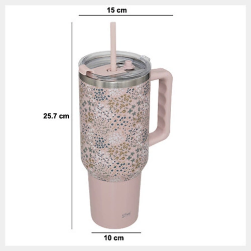 Kubek termiczny ze słomką Iso 1,2L różowy