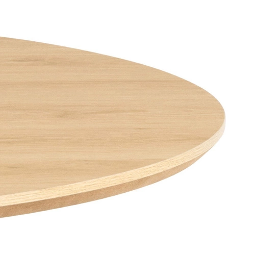 Stół okrągły do jadalni Cadiz 120 cm naturalny dąb na czarnych nogach nowoczesny Actona