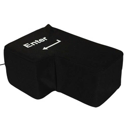 Intesi duży przycisk antystresowy klawisz Enter USB do biura, miękki gadżet komputerowy czarny