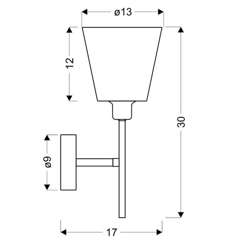 Kinkiet Vox 1x40W E14 chrom z abażurem