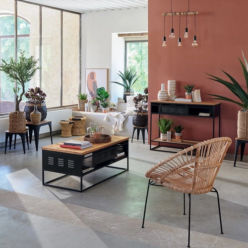 Lampa wisząca Jake industrialna drewniana 5-punktowa regulowana do salonu i kuchni Atmosphera