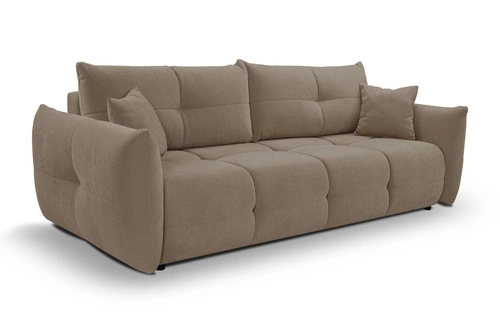 Sofa rozkładana 3 osobowa Bode z funkcją spania i pojemnikiem brązowa do salonu