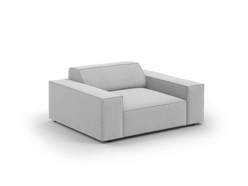 Fotel kubełkowy Jodie Light Grey do salonu nowoczesny welur z podłokietnikami BESO LUX