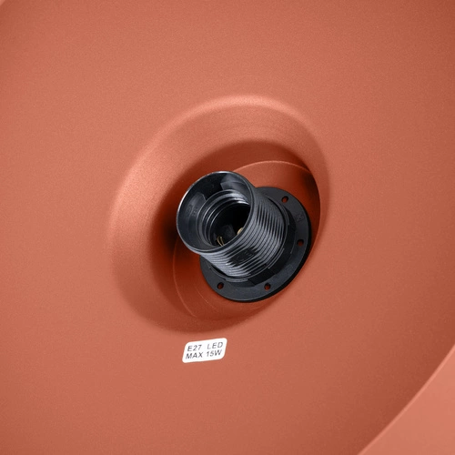 Nowoczesna lampa wisząca BILO ochra czerwona metalowa do salonu i kuchni 35 cm