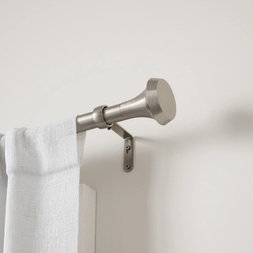 Karnisz pojedynczy Ella Umbra srebrny metalowy regulowany do salonu i sypialni 183-366 cm