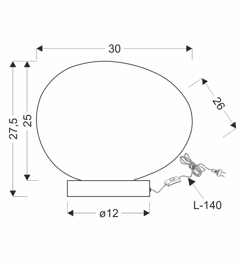 Lampka nocna STONES nowoczesna czarna z białym kloszem 30cm do sypialni i salonu CANDELLUX