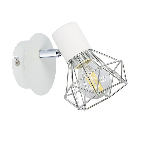 Kinkiet Verve 1x40W E14 biały abażur  chrom