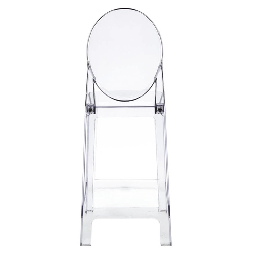 Hoker transparentny z oparciem Viki 65 cm nowoczesny do wyspy kuchennej inspirowany Victoria