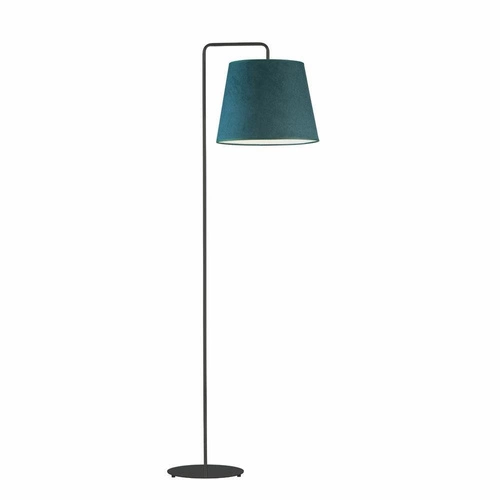 Lampa stojąca do salonu RIJAD Lysne nowoczesna glamour z welwetowym abażurem zielona 156 cm