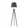 Lampa podłogowa drewniana Aruba trójnóg z granatowym abażurem do salonu Lysne 149 cm