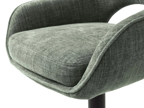 Hoker Cowley zielony regulowany z oparciem do kuchni na czarnej nodze