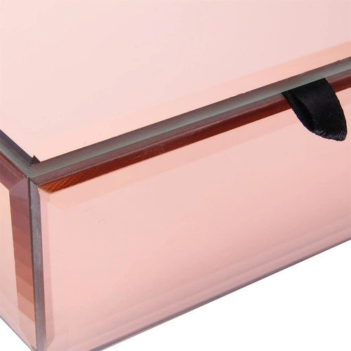 Organizer na biżuterię Golden Rose szklany glamour z przegródkami Intesi różowy