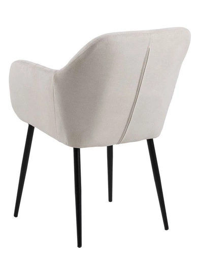 Krzesło do jadalni tapicerowane Emilia Actona beżowe skandynawskie z podłokietnikami