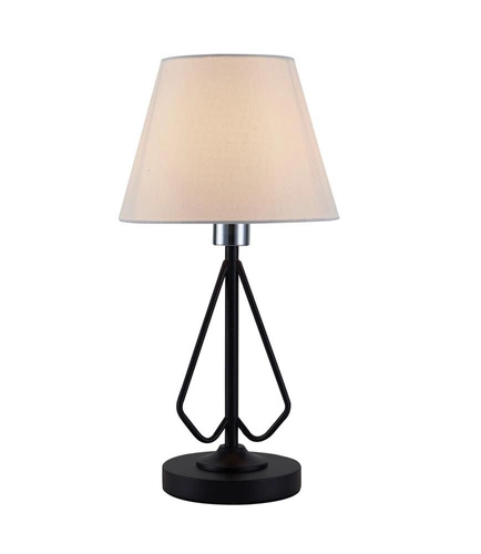 Lampka nocna do sypialni Morley czarna nowoczesna metalowa z abażurem Ledea 26 cm