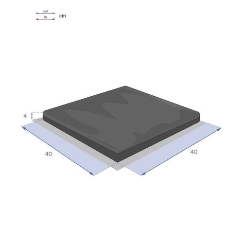 Poduszka na krzesło ogrodowa Korai 40x40 bordowa z rzepem nowoczesna Hesperide