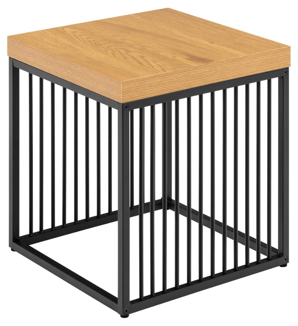 Stolik kawowy kwadratowy Strington 40x40 cm dąb czarny loftowy do salonu Actona