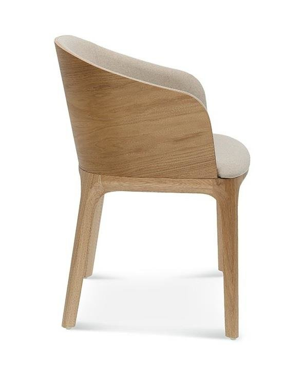Krzesło tapicerowane Fameg Arch buk z podłokietnikami do jadalni i salonu personalizowane