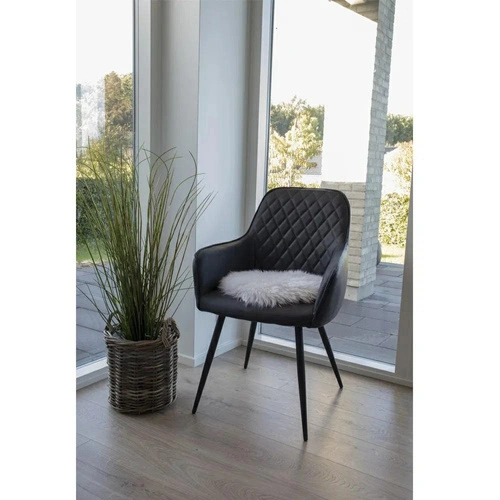 Poduszka na krzesło futerko jagnięce beżowe 35 cm okrągła do salonu House Nordic