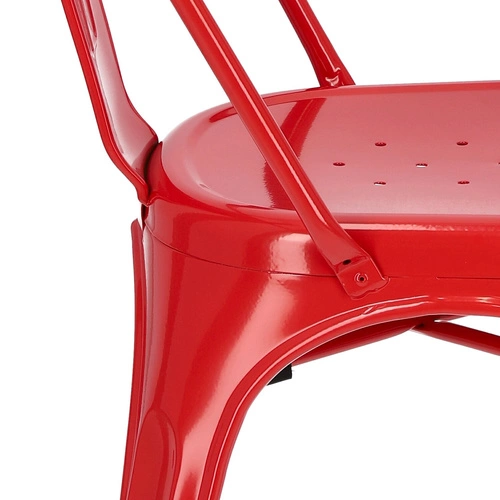 Krzesło metalowe Paris czerwone inspirowane Tolix do jadalni i kuchni styl industrialny