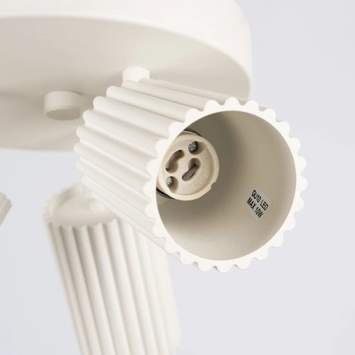 Plafon sufitowy KARBON 3P beżowy nowoczesny aluminium do salonu i sypialni z ruchomym kloszem