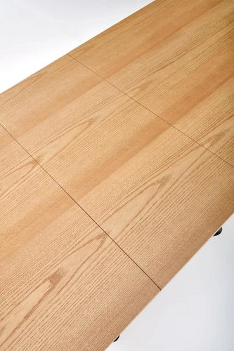 Stół rozkładany do jadalni Ricotti dąb naturalny czarne nogi nowoczesny loftowy 160-200 cm