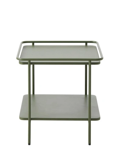 Stolik kawowy Yuba kwadratowy 45x45 cm metalowy zielony