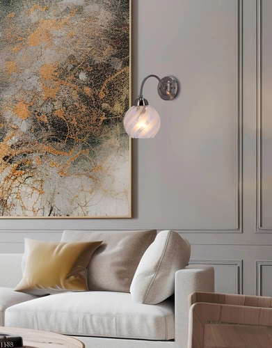 Kinkiet ścienny Baida nowoczesny szklany srebrno-biały do sypialni i salonu CANDELLUX