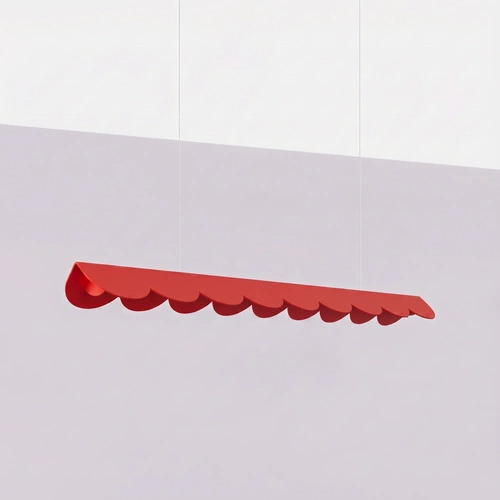 Lampa wisząca BISCUIT LED czerwona regulowana nad wyspę 98,5 cm