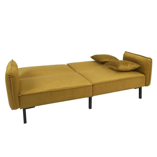 Sofa rozkładana Giulia żółta z funkcją spania do salonu, skandynawska, kompaktowa Intesi