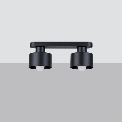 Plafon sufitowy SAVAR 2 czarny nowoczesny metalowy do kuchni i salonu SOLLUX LIGHTING