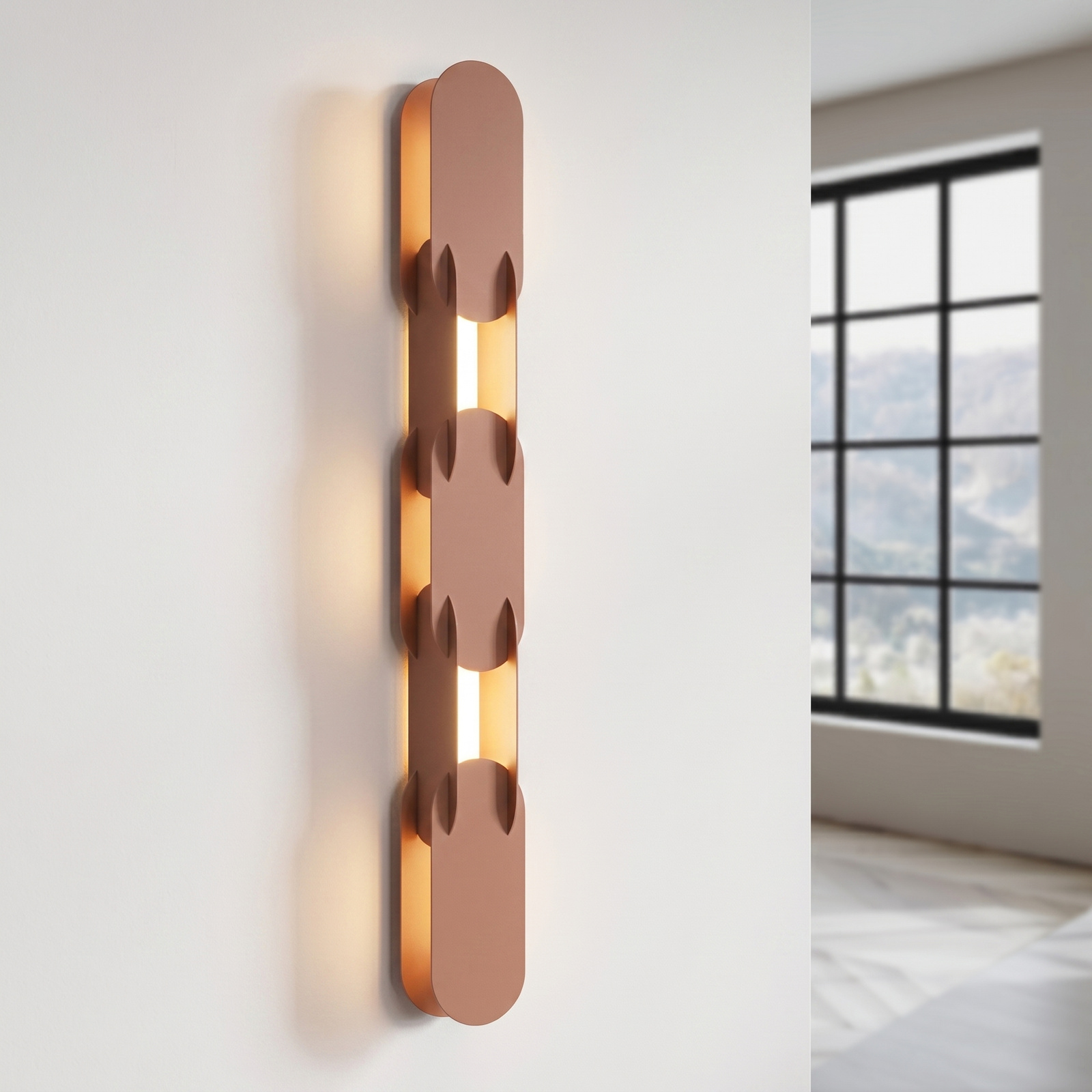 Kinkiet ścienny CHAIN 91 LED nowoczesny mocca do salonu