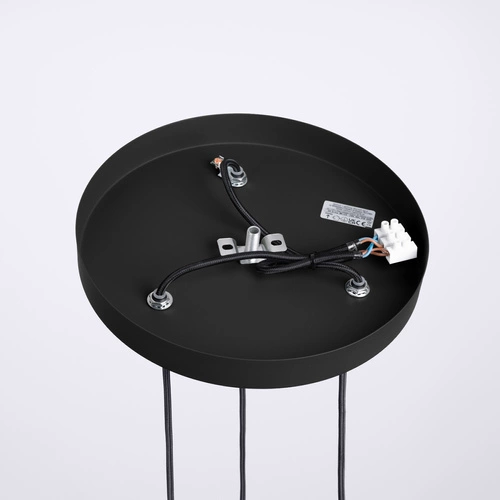 Nowoczesna lampa wisząca HALO 3P czarna kula do salonu i kuchni aluminium szkło 125 cm