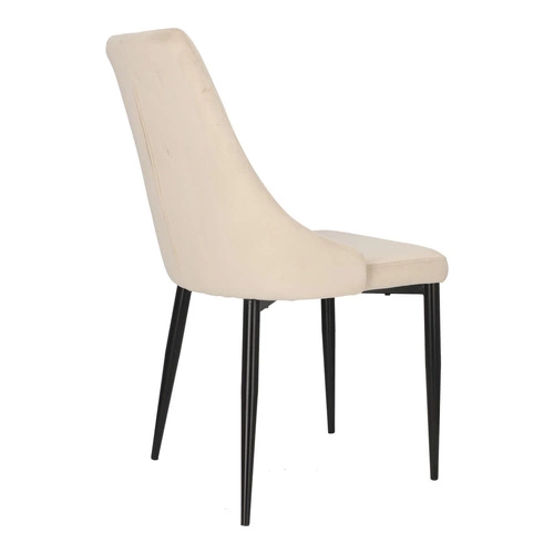 Krzesło tapicerowane Loretta velvet beżowe do jadalni i salonu nowoczesne na czarnych nogach Intesi