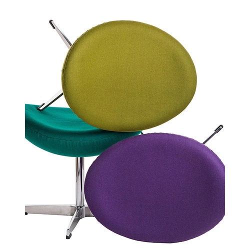 Podnóżek tapicerowany Jajo D2.DESIGN zielony ciemny kaszmir obrotowy do salonu inspirowany Egg