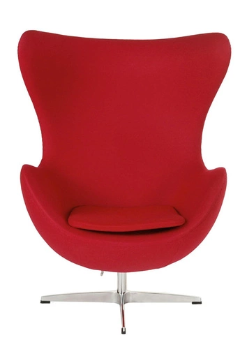 Fotel Jajo inspirowany Egg czerwony kaszmir D2.DESIGN obrotowy nowoczesny do salonu