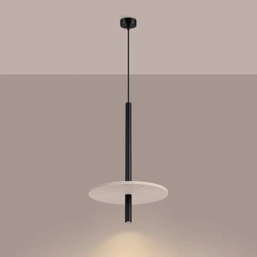 Lampa wisząca FELTRO 1 czarna beżowa nowoczesna do salonu i jadalni 30 cm