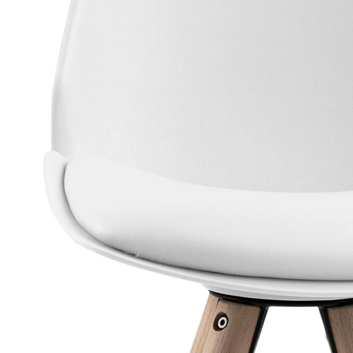 Hoker Oslo biały skandynawski z oparciem do kuchni na dębowych nogach Actona 65 cm