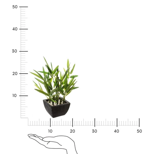 Sztuczny bambus Atmosphera w nowoczesnej doniczce 27,5 cm zielony do salonu lub biura