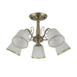 Lampa sufitowa Losanna patynowy 5x40W E14 klosz biały z obwódką