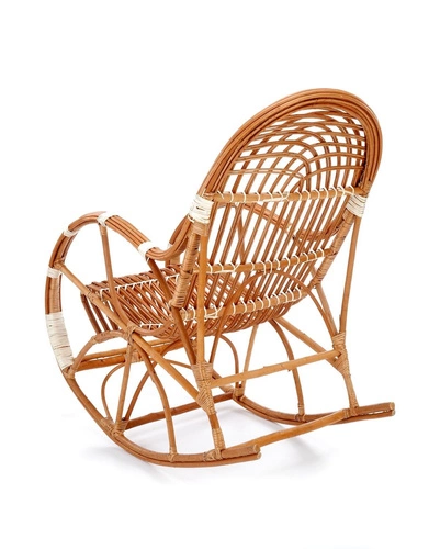 Fotel bujany Kalma wiklinowy boho do salonu i na taras naturalny retro wygodny